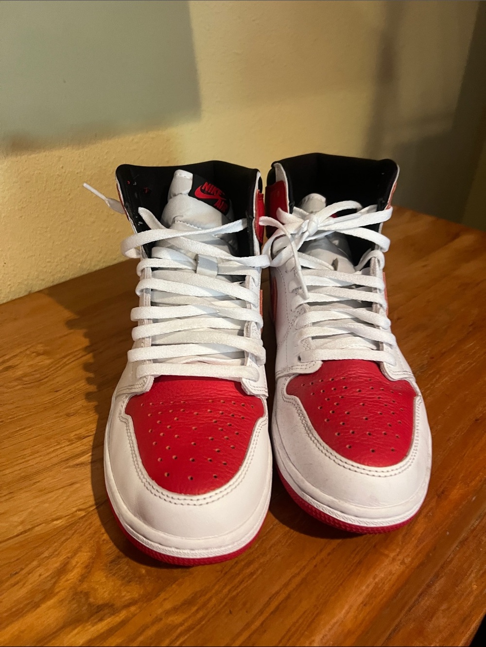Nike Red and White High-Top Sneakers